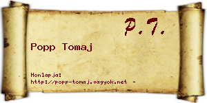 Popp Tomaj névjegykártya